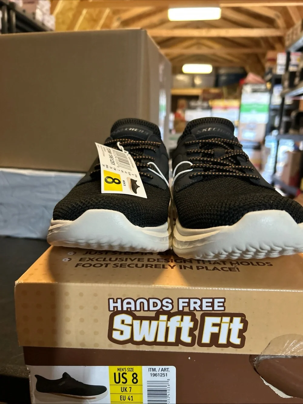 Skechers Swift Fit Men's Black with Cream and Brown Accents